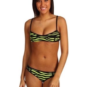 NWT Michael Kors kiwi/black  Zebra print swimsuit